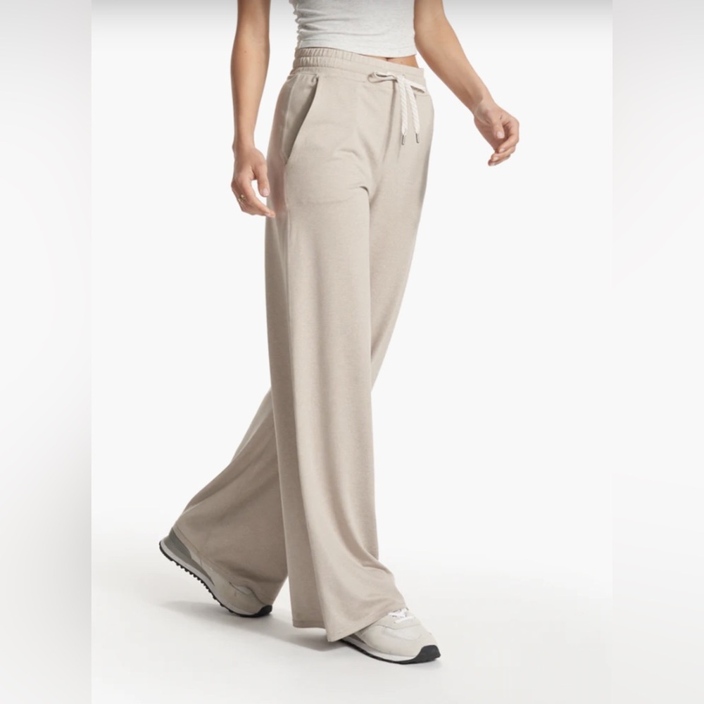 VUORI Halo Essential Wideleg Pant Dark Salt Heather (cream) XL EUC
